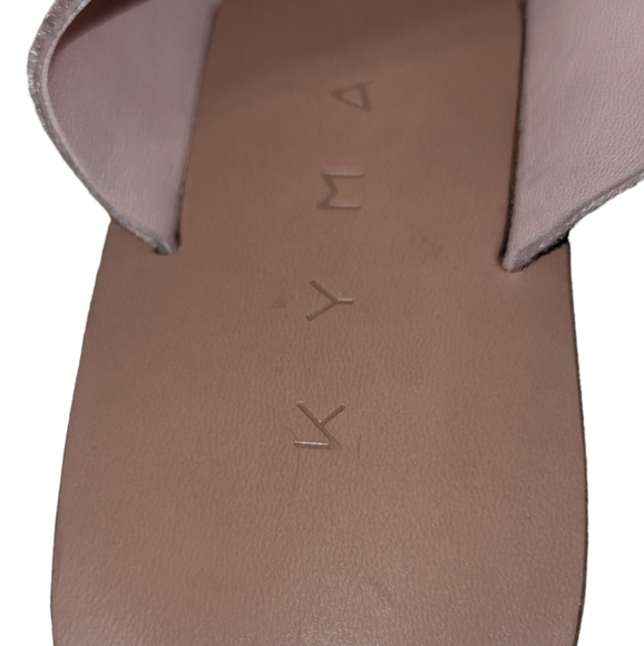 Kyma Push Pink Velour Slides Sandals - Picture 3 of 4